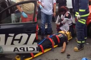FOTOS: Choque de patrulla de la SSPTM dejó tres policías lesionados