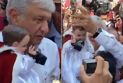 VIDEO: AMLO coronó al Santo Niño Doctor de Tepeaca