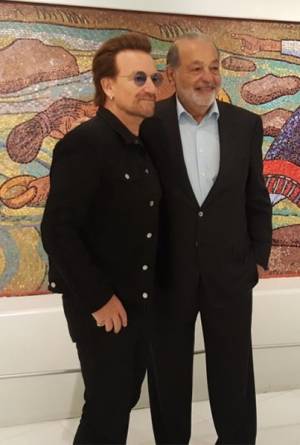 Bono, de U2, recorrió el Museo Soumaya