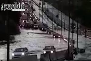 VIDEO: Tromba en Puebla dejó caminos inundados al sur de la ciudad