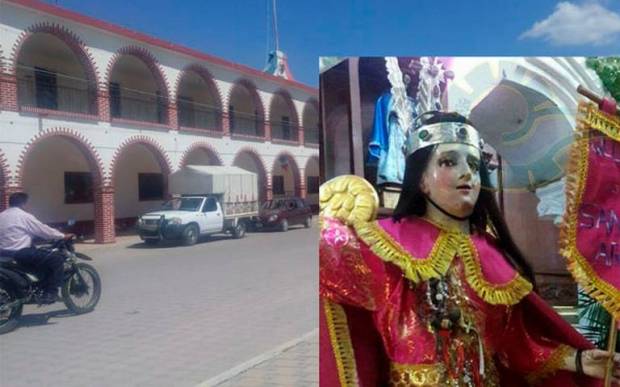 Roban corona de San Miguel Arcángel en Hueyotlipan