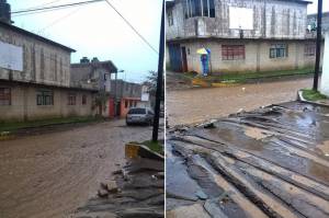 VIDEOS: Se desborda barranca en Ciudad Serdán e inunda 10 viviendas