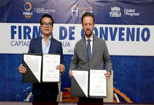 Gerardo Islas y Luis Banck firman convenio para abatir pobreza en Puebla capital