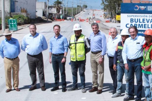 Gali y Banck supervisan bulevar Carmelitas; 50% de avance en construcción