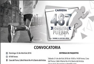 Organizan carrera para conmemorar el 487 aniversario la Fundación de Puebla