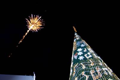 Rector realizó el encendido del tradicional árbol de Navidad de la BUAP