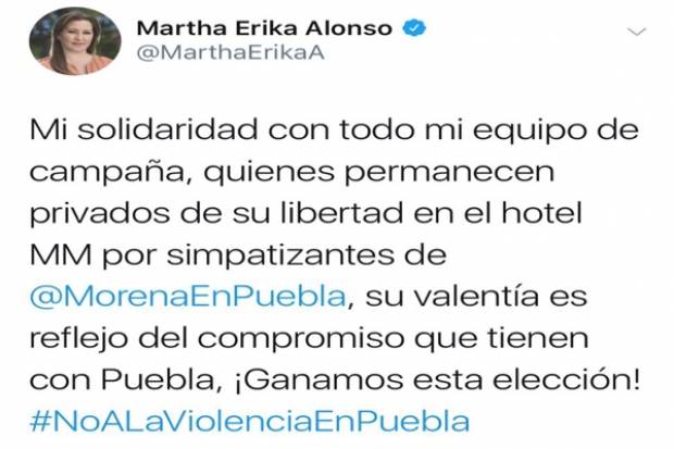 Martha Erika condena violencia de Morena contra miembros de su equipo de campaña