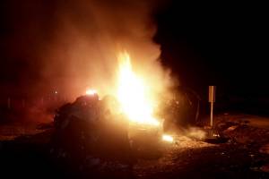 Tráiler colisionó contra camión y provoca incendio en la autopista Puebla-Orizaba