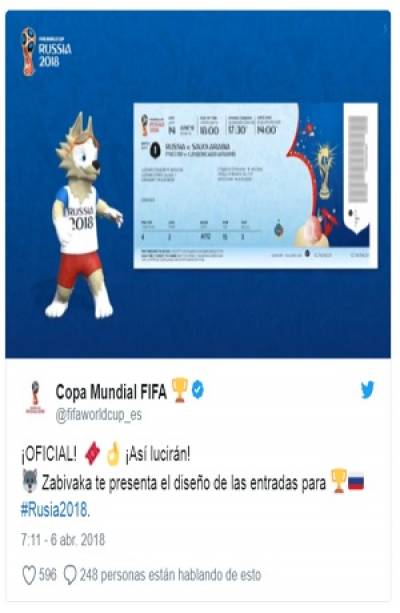 Rusia 2018: Presentan el diseño de boletos para el Mundial