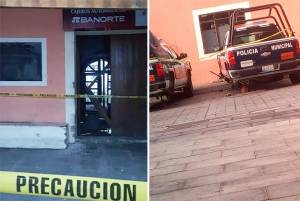 Roban cajero y someten a policías en la presidencia municipal de Huaquechula