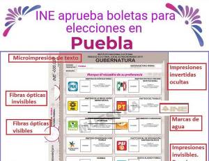 El INE aprueba modelo de boleta electoral para Puebla; sí aparecerá la foto de los candidatos