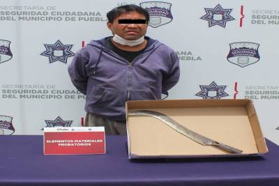 Sujeto atacó a machetazos a su perro; Seguridad Ciudadana de Puebla lo aseguró