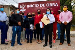 Cuautlancingo: Lupita Daniel inicia obras de pavimentación en la Reserva Territorial Quetzalcóatl