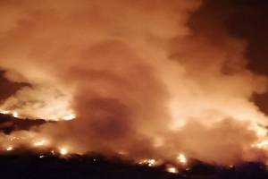 Incendio consumió el relleno sanitario de Cuyoaco