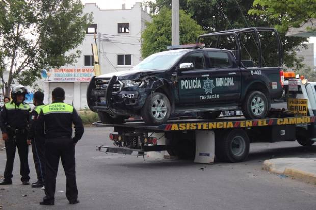Patrulla de la policía de Tehuacán colisionó cuando perseguía a maleantes