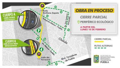 Cierre parcial del periférico este lunes, anuncia SIMT