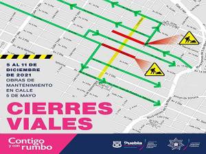 ¡Atención! Cierres de calles en el Centro Histórico de Puebla por obras