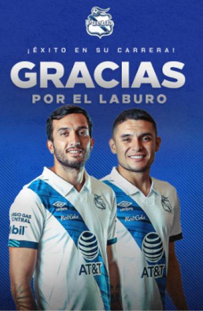 Club Puebla anuncia las bajas de Maxi Perg y Jesús Paganoni
