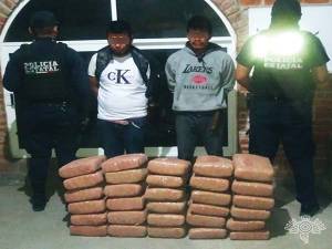 Caen en Puebla dos sujetos con 50 kilogramos de marihuana