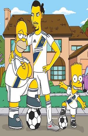 Zlatan Ibrahimovic tiene a Los Simpsons como refuerzos del Galaxy