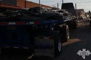 Policía Estatal recuperó camión robado con 20 toneladas de material para construcción en San Aparicio