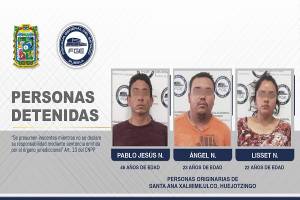 Estos son los presuntos homicidas de los estudiantes y chofer de UBER en Huejotzingo