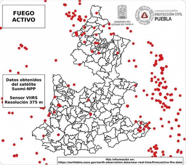 Puebla reporta 338 incendios forestales en 2019: Conafor