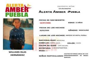 Activan Alerta Amber en Puebla para localizar a menor de 13 años de edad