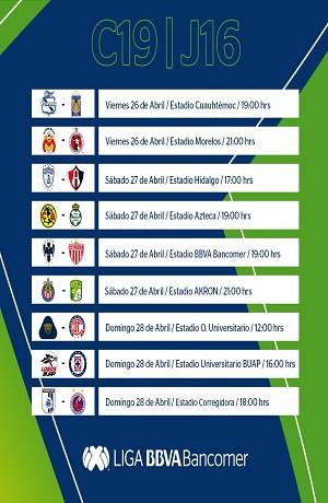 Liga MX: Consulta el calendario de juegos de la J16