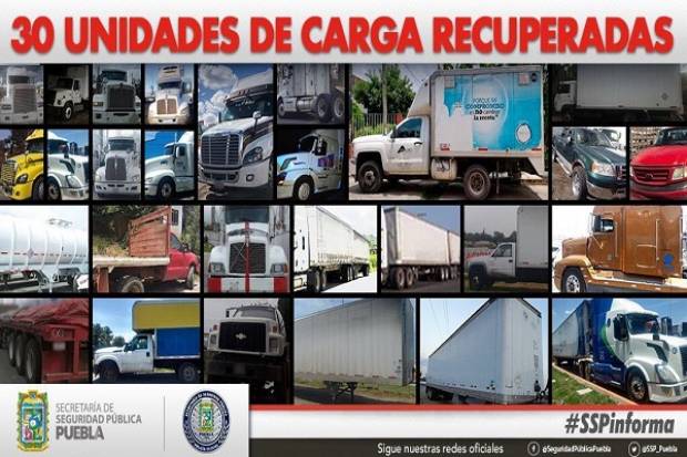 Robos a transporte de carga, a la baja en más de 80%: SSP Puebla