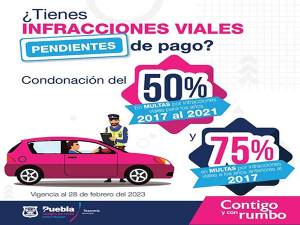 Ofrecen descuentos en infracciones viales, corralón y espacios comerciales en Puebla Capital
