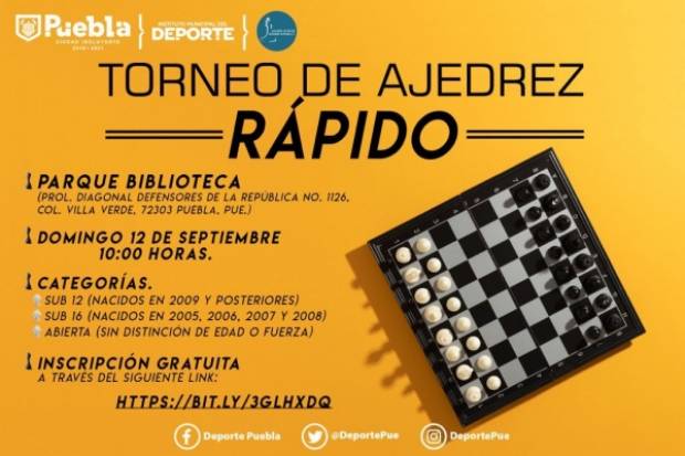 Ayuntamiento de Puebla realiza Torneo de Ajedrez Rápido