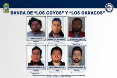 Vincularon a proceso a 19 integrantes de bandas dedicadas al robo de vehículos con mercancía en Puebla