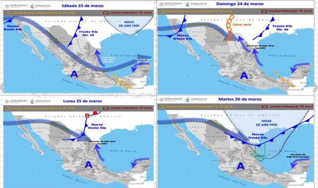 Se prevén tormentas fuertes en Puebla, Veracruz, Oaxaca y Chiapas