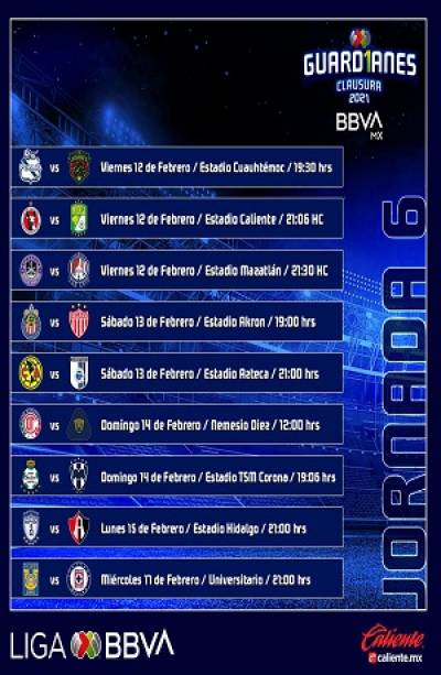 Liga MX: Así se jugarán el resto de los cotejos de la Jornada 6