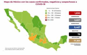 Coronavirus en México: 79 muertos y mil 890 contagiados