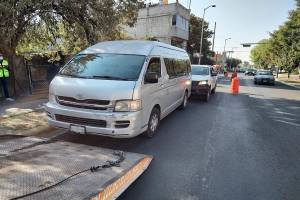 Retienen unidad de transporte público en Puebla que operaba sin concesión