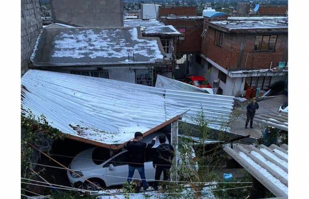 Granizada en Tecamachalco afecta 50 viviendas
