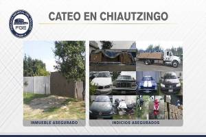 Catean inmueble en Chiautzingo y hallan más de 500 mil pesos en mercancía robada