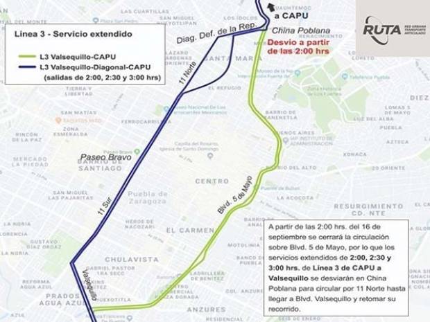 Fiestas Patrias: Líneas 2 y 3 de Ruta amplían horario y modifican tramos