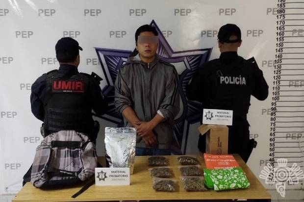 Vendedor de droga por redes sociales es detenido en el centro de Puebla