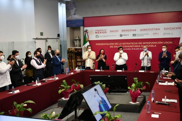 López-Gatell en gira por Puebla se reúne con el gobernador y el secretario de Salud