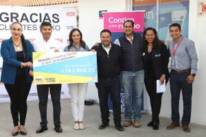 Recibe SMDIF Puebla donativo por 741 mil pesos del programa Pro Redondeo Oxxo