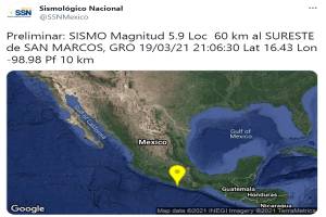 Sismo de 5.9 en Guerrero, poco perceptible en Puebla