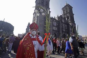Se reactiva procesión de domingo de ramos tras dos años de pandemia en Puebla