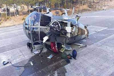 Se desplomó helicóptero de la Sedena, hay dos heridos