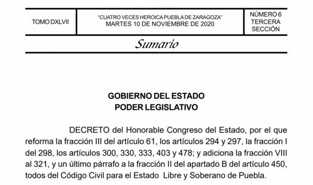Entra en vigor matrimonio igualitario en Puebla; publican decreto