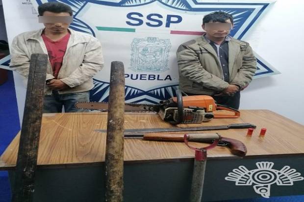 SSP Puebla capturó a pareja de huachicoleros implicados tala ilegal y robos