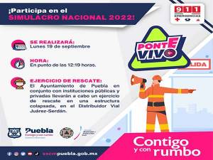 Así será el simulacro nacional 2022 de sismo en Puebla