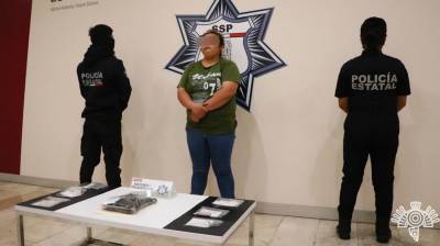 SSP Puebla asegura a vendedora de droga en Tepexi de Rodríguez